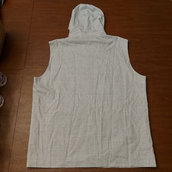 Peter Millar Crown Crafted Excursionist Lite Hooded Vest Grey Wool Men's Size L - Picture 2 of 6